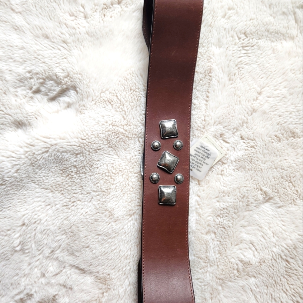 NWT M/L FREE PEOPLE Heritage Hip BeltCognac Brown Wide DistressedLeather - Picture 4 of 4
